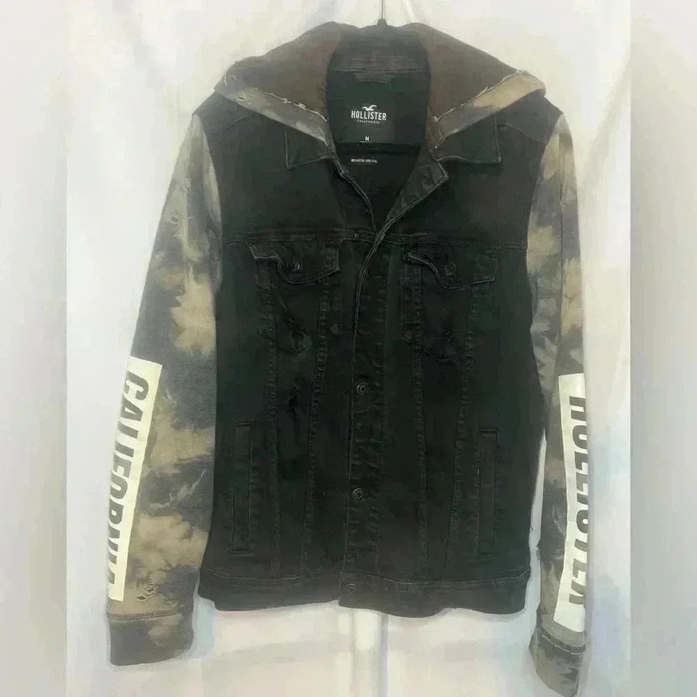 Hollister Black and Camo Denim Black Epic Flex Stretch Distressed